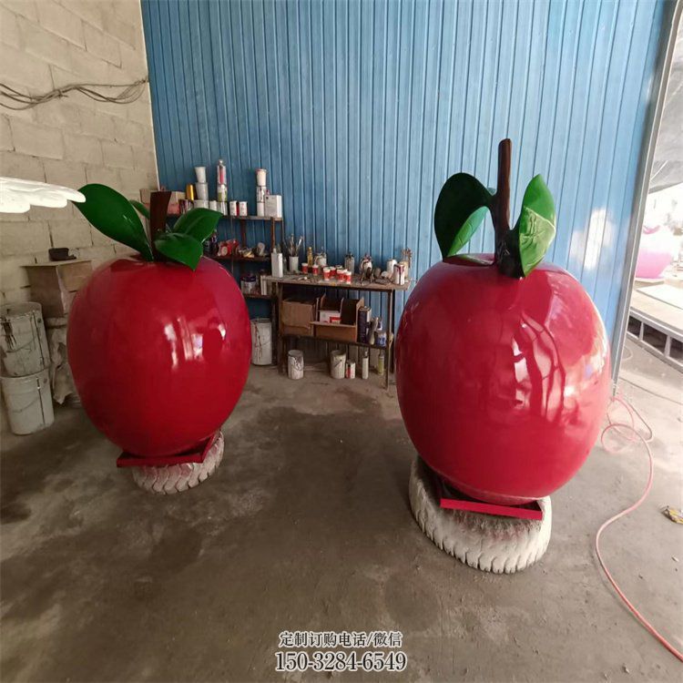 彩绘苹果雕塑 大型城市雕塑 商业街摆件