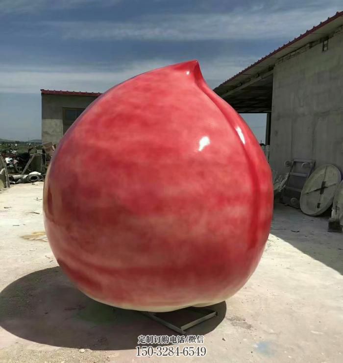 公园寿桃雕塑 酒店门口雕塑 彩绘摆件
