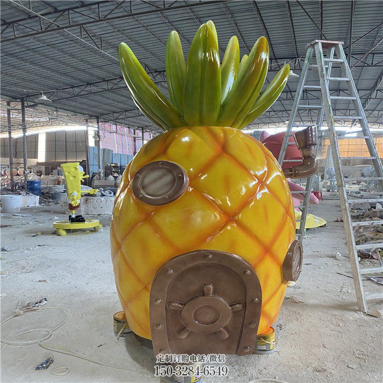 抽象菠萝雕塑 广场果蔬雕塑 门口小品