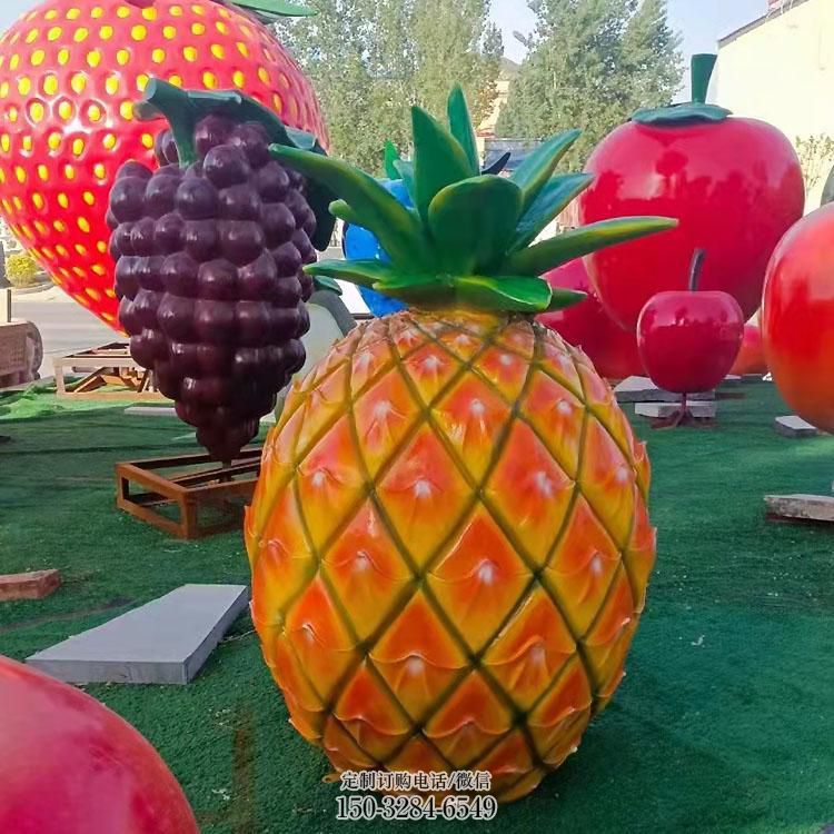 园林菠萝雕塑 大型果蔬雕塑 中式水果雕塑