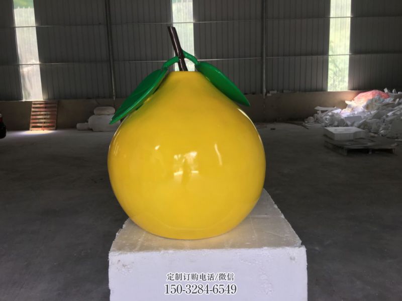 房地产柚子雕塑 现代景观水果雕塑 几何果蔬雕塑