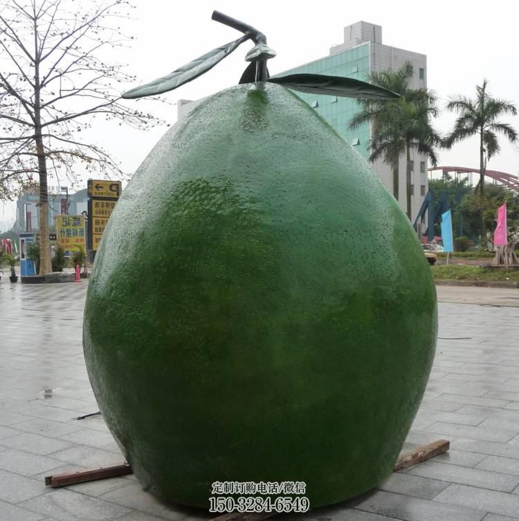 公园柚子雕塑 户外景观水果雕塑 抽象果蔬雕塑