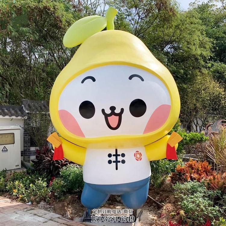广场柚子雕塑 抽象果蔬雕塑 烤漆水果雕塑