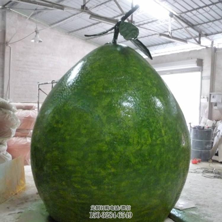 街道柚子雕塑 现代景观水果雕塑 彩绘果蔬雕塑