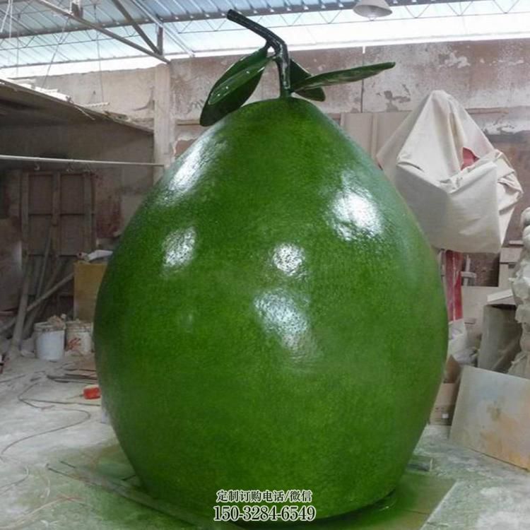 景观场柚子雕塑 仿真果蔬雕塑 彩绘水果雕塑