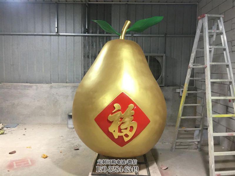 庭院柚子雕塑 公园草地果蔬雕塑 锻造水果雕塑