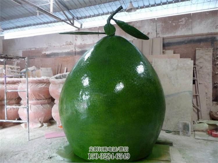 柚子雕塑 仿真景观水果雕塑 烤漆果蔬雕塑