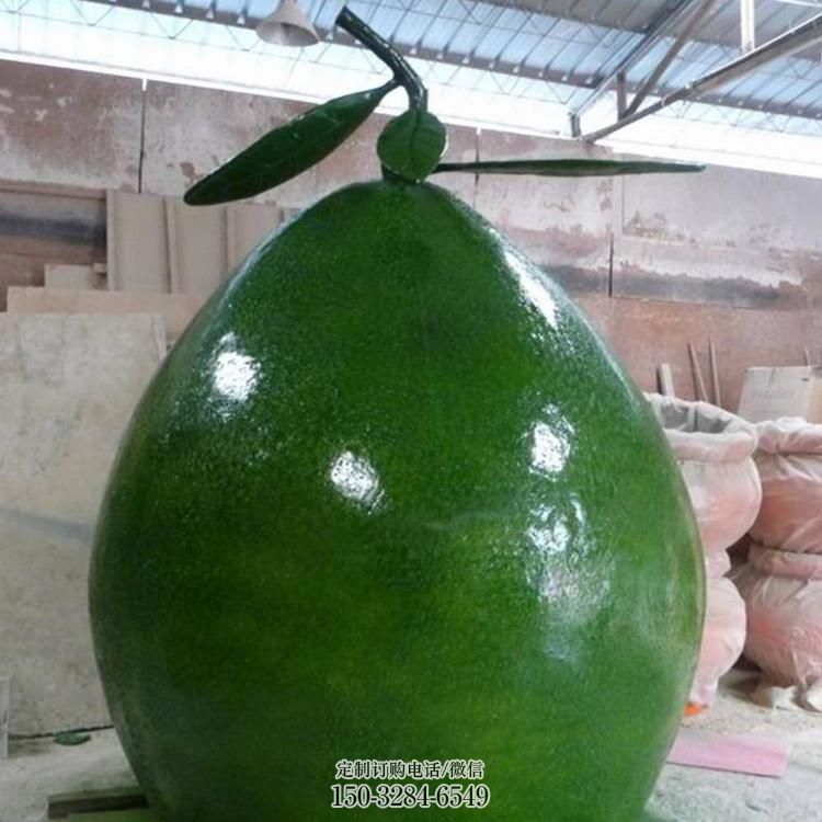 柚子雕塑 烤漆大型水果雕塑 仿真果蔬雕塑