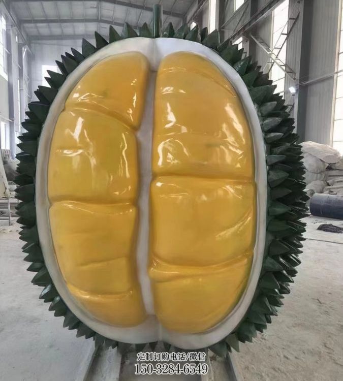 几何榴莲雕塑 发光公园果蔬雕塑 大门口水果雕塑
