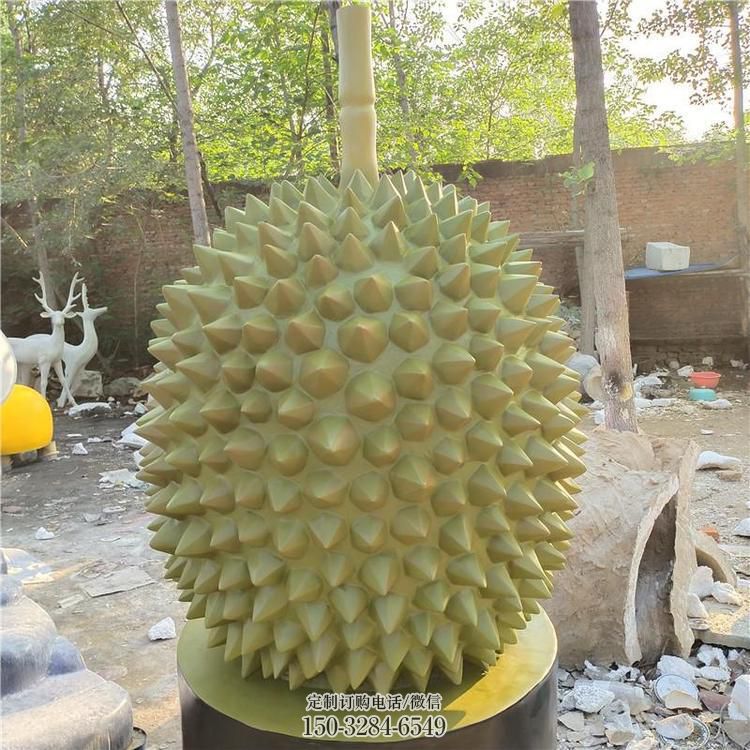 街头榴莲雕塑 大型别墅区果蔬雕塑 钢管水果雕塑
