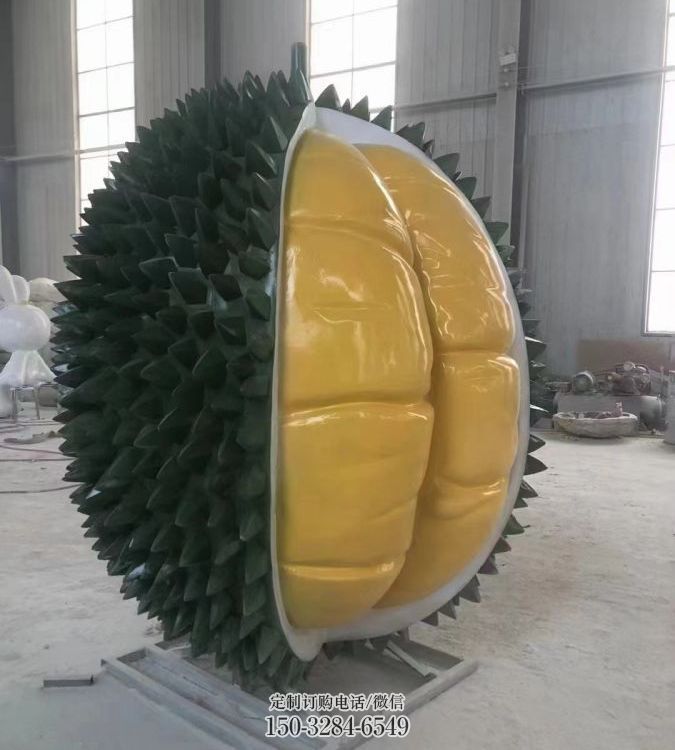 景观榴莲雕塑 彩绘剪纸果蔬雕塑 校园水果雕塑