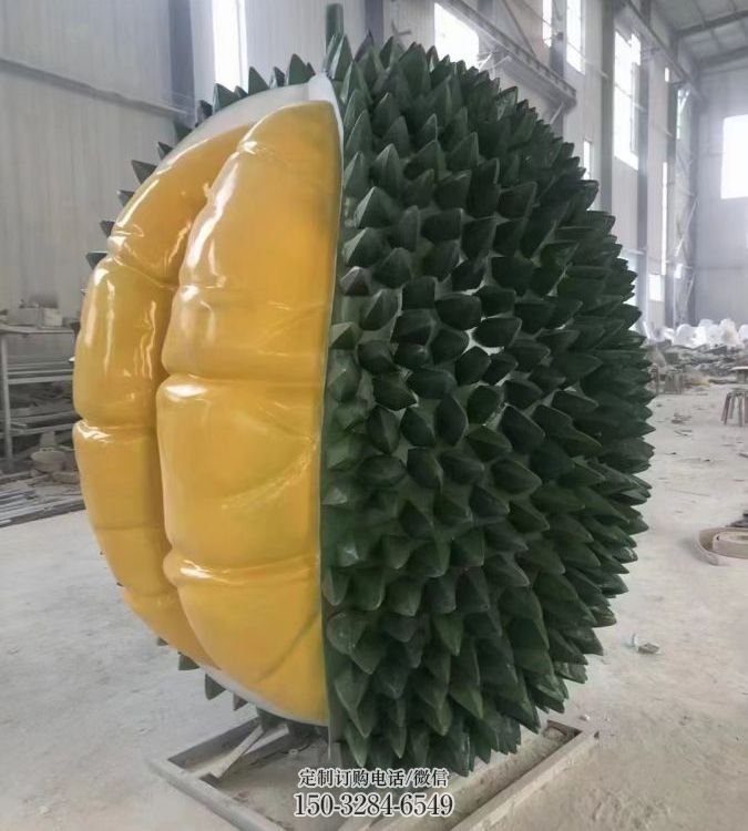 异形榴莲雕塑 现代校园果蔬雕塑 校园水果雕塑