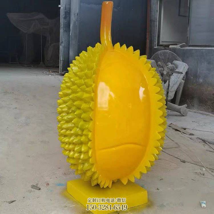 中式榴莲雕塑 哑光果蔬雕塑 游乐场水果雕塑