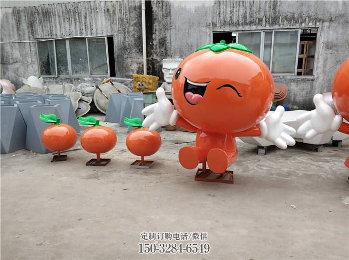 庭院橙子雕塑 城市古铜色雕塑 果蔬小品