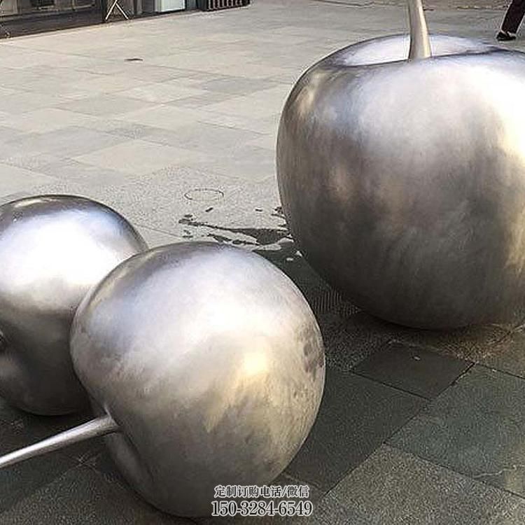 景观樱桃雕塑 烤漆大型水果雕塑 酒店雕塑