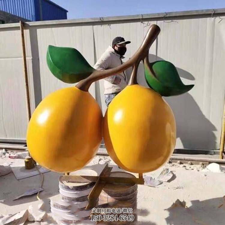 柠檬雕塑生产 景观小品水果雕塑供需 公园景观雕塑供求
