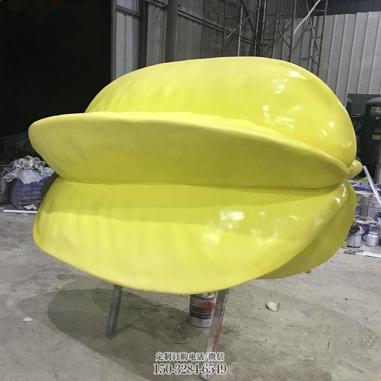 社区杨桃雕塑 景观水果雕塑造型点击 烤漆瓜果雕塑制造商